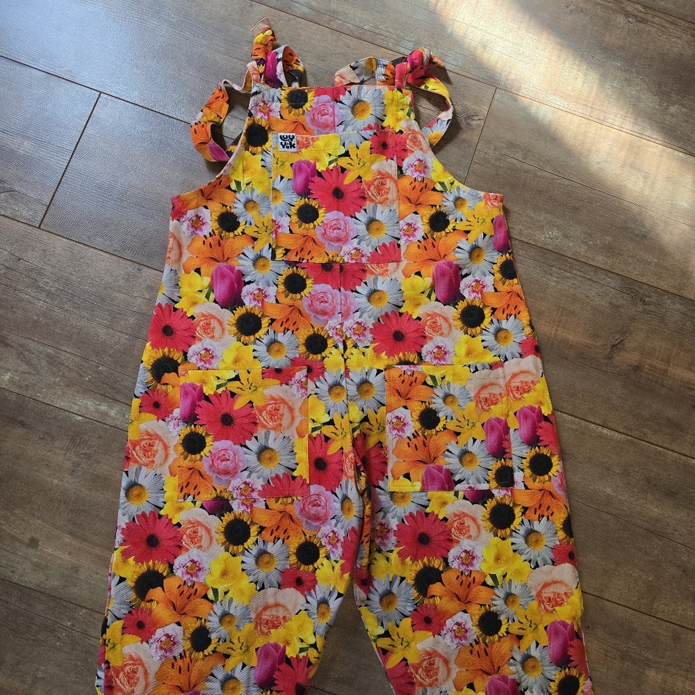 Lucy & Yak Bright Floral Print Adjustable-Strap Overalls - Picture 2 of 4